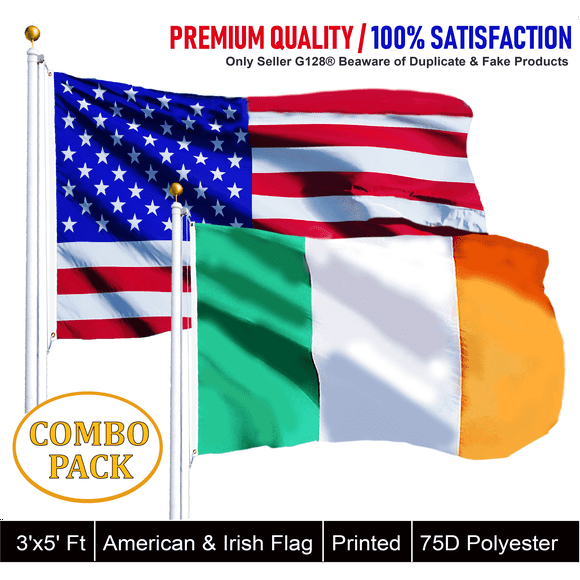 2x3 2'x3’ Wholesale Set USA American & Northern Ireland Flag Banner 2 Pack
